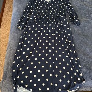 Cato Navy and White Polka Dot Kids Dress